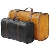 Vintiquewise 2-Colored Vintage Style Luggage Suitcase/Trunk, PK 2 QI003068.2